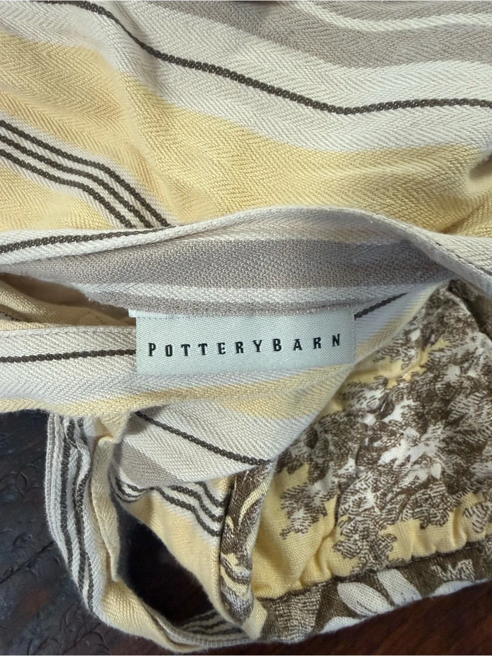 Pottery Barn Yellow and Brown Toile Pillow Shams (Pair)